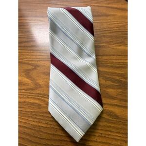 7th Ave. Pre owned Grey/Red Striped Mens necktie